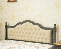 Mumbai Solid Wood King Size Bed Upholstered Headboard Furniselan slate gray