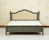 Mumbai Solid Wood King Size Bed Upholstered Headboard Furniselan slate gray