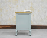 Mumbai Solid Wood One Door One Drawer Bedside Table - Left Side Door - Furniselan - Silt Green
