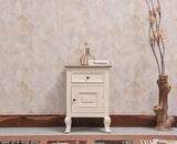 Mumbai Solid Wood One Door One Drawer Bedside Table - Left Side Door - Furniselan - Frosty White
