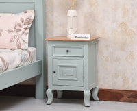 Mumbai Solid Wood One Door One Drawer Bedside Table - Left Side Door - Furniselan