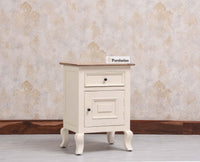 Mumbai Solid Wood One Door One Drawer Bedside Table - Left Side Door - Furniselan
