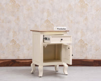 Mumbai Solid Wood One Door One Drawer Bedside Table - Left Side Door - Furniselan