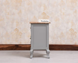 Mumbai Solid Wood One Door One Drawer Bedside Table - Left Side Door - Furniselan - Cool Grey
