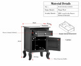 Mumbai Solid Wood One Door One Drawer Bedside Table - Left Side Door - Furniselan - Slate Grey
