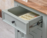 Mumbai Solid Wood One Door One Drawer Bedside Table - Left Side Door - Furniselan - Silt Green
