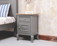 Mumbai Solid Wood One Door One Drawer Bedside Table - Left Side Door - Furniselan