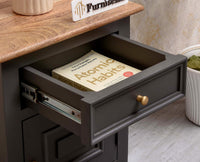 Mumbai Solid Wood One Door One Drawer Bedside Table - Left Side Door - Furniselan
