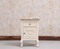 Mumbai Solid Wood One Door One Drawer Bedside Table - Left Side Door - Furniselan