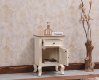 Mumbai Solid Wood One Door One Drawer Bedside Table - Left Side Door - Furniselan