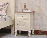 Mumbai Solid Wood One Door One Drawer Bedside Table-Left Side Door