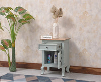 Mumbai Solid Wood One Door One Drawer Bedside Table - Left Side Door - Furniselan
