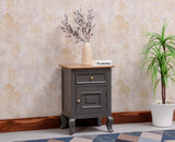 Mumbai Solid Wood One Door One Drawer Bedside Table - Left Side Door - Furniselan - Slate Grey
