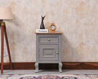 Mumbai Solid Wood One Door One Drawer Bedside Table - Right Side Door - Furniselan