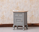 Mumbai Solid Wood One Door One Drawer Bedside Table - Right Side Door - Furniselan - Cool Grey
