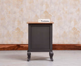 Mumbai Solid Wood One Door One Drawer Bedside Table - Right Side Door - Furniselan - Slate Grey