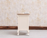 Mumbai Solid Wood One Door One Drawer Bedside Table - Right Side Door - Furniselan - Frosty White
