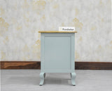 Mumbai Solid Wood One Door One Drawer Bedside Table - Right Side Door - Furniselan - Silt Green

