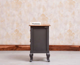 Mumbai Solid Wood One Door One Drawer Bedside Table - Right Side Door - Furniselan - Slate Grey