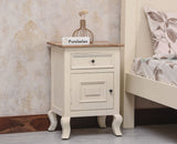 Mumbai Solid Wood One Door One Drawer Bedside Table-Right Side Door