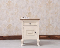 Mumbai Solid Wood One Door One Drawer Bedside Table - Right Side Door - Furniselan