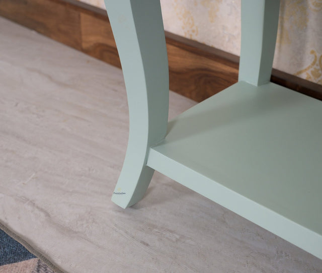 Mumbai Solid Wood One Drawer Side Table - Furniselan-Silt-Green