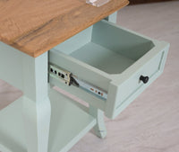 Mumbai Solid Wood One Drawer Side Table - Furniselan-Silt-Green