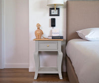 Mumbai Solid Wood One Drawer Side Table - Furniselan-Cool-Grey