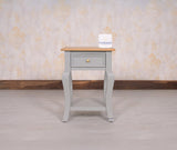 Mumbai Solid Wood One Drawer Side Table - Furniselan-Cool-Grey
