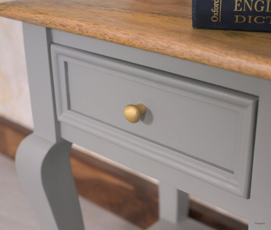 Mumbai Solid Wood One Drawer Side Table - Furniselan-Cool-Grey