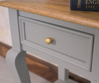 Mumbai Solid Wood One Drawer Side Table - Furniselan-Cool-Grey