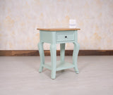 Mumbai Solid Wood One Drawer Side Table - Furniselan-Silt-Green