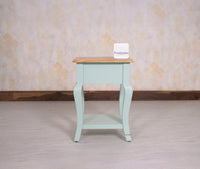 Mumbai Solid Wood One Drawer Side Table - Furniselan-Silt-Green