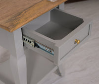 Mumbai Solid Wood One Drawer Side Table - Furniselan-Cool-Grey