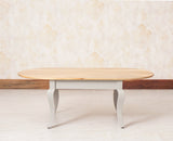 Mumbai Solid Wood Oval Coffee Table - Coffee Table - Furniselan - Cool-Grey