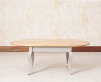 Mumbai Solid Wood Oval Coffee Table - Coffee Table - Furniselan - Cool-Grey