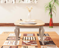 Mumbai Solid Wood Oval Coffee Table - Coffee Table - Furniselan - Cool-Grey