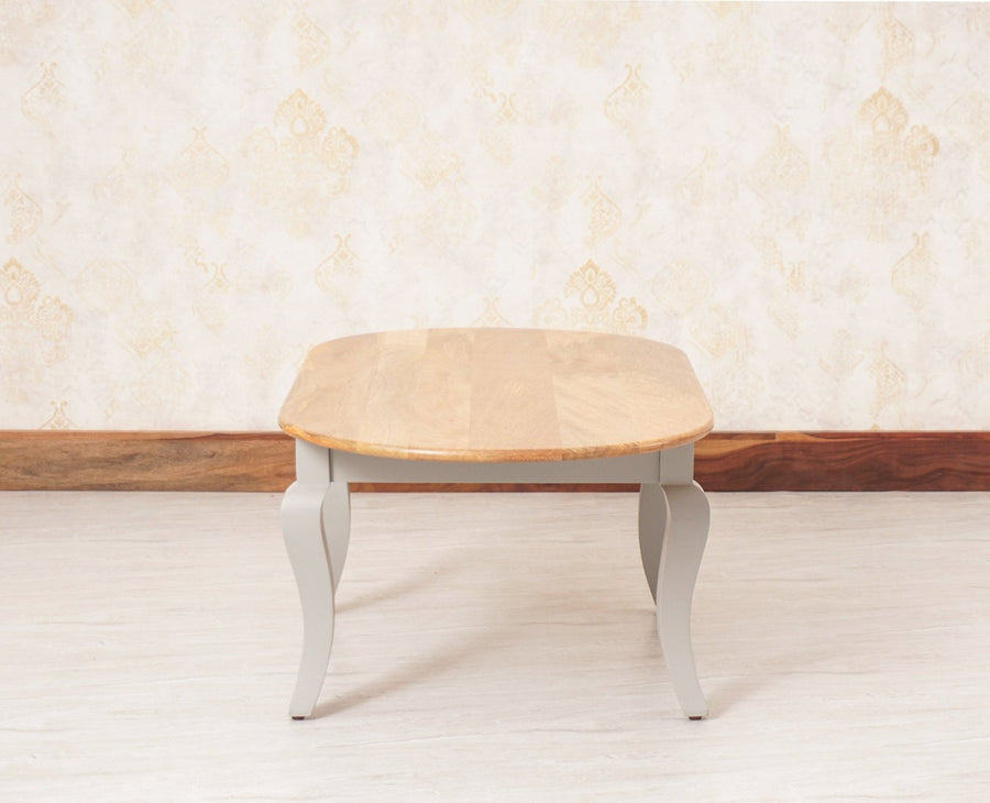 Mumbai Solid Wood Oval Coffee Table - Coffee Table - Furniselan - Cool-Grey