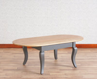 Mumbai Solid Wood Oval Coffee Table - Coffee Table - Furniselan - Slate-Grey