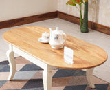 Mumbai Solid Wood Oval Coffee Table - Coffee Table - Furniselan - Frosty White