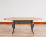 Mumbai Solid Wood Oval Coffee Table - Coffee Table - Furniselan - Slate-Grey