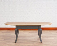 Mumbai Solid Wood Oval Coffee Table - Coffee Table - Furniselan - Slate-Grey