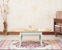 Mumbai Solid Wood Oval Coffee Table - Coffee Table - Furniselan - Silt-Green