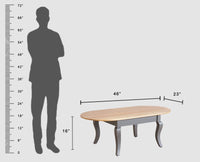Mumbai Solid Wood Oval Coffee Table - Coffee Table - Furniselan - Slate-Grey