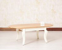 Mumbai Solid Wood Oval Coffee Table - Coffee Table - Furniselan - Milky-White