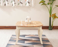 Mumbai Solid Wood Oval Coffee Table - Coffee Table - Furniselan - Milky-White