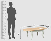 Mumbai Solid Wood Oval Coffee Table - Coffee Table - Furniselan - Cool-Grey