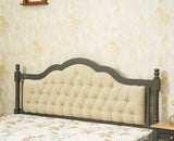 Mumbai Solid Wood Queen Size Bed Upholstered Headboard Furniselan slate grey