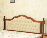 Mumbai Solid Wood Queen Size Bed Upholstered Headboard Furniselan brown finish 