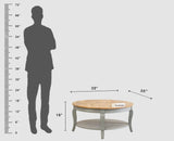 Mumbai Solid Wood Round Coffee Table Furniselan - Cool-Grey